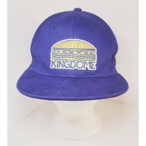 Vtg Seattle Mariners KingDome Patch Hat Cap Alaska Airlines Adjustable Flatbill